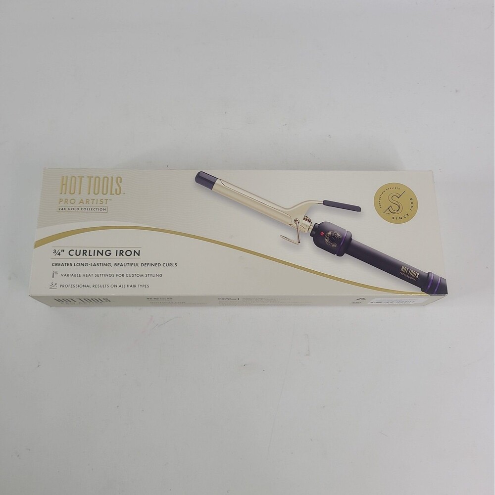 Hot Tools Pro Artist 24k Gold Collection 3/4" inch Curling Iron Wand Model 1101